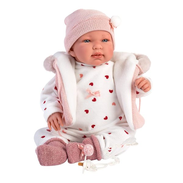 Boneca Tina c/ Pijama Corações 44cm