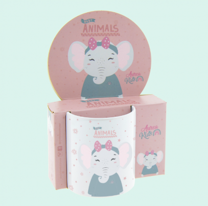CANECA PLÁSTICO ELEFANTE (330ML)