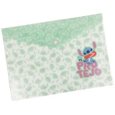 Capa Botão A4 Turquesa Stitch Love
