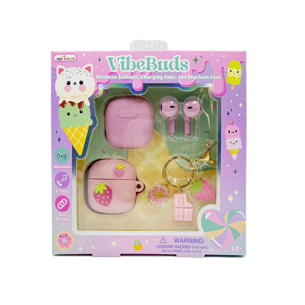 AURICULARES S/FIO C/CAPA DE SILICONE E PORTA-CHAVES (VIBEBUDS)