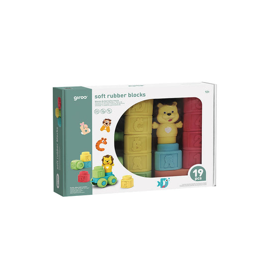 BLOCOS DE BORRACHA MACIA: LETRAS E NUMEROS (19PCS)