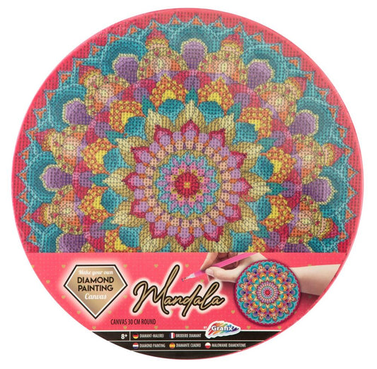 Mandala circulo (rosa) - pinta c/diamantes