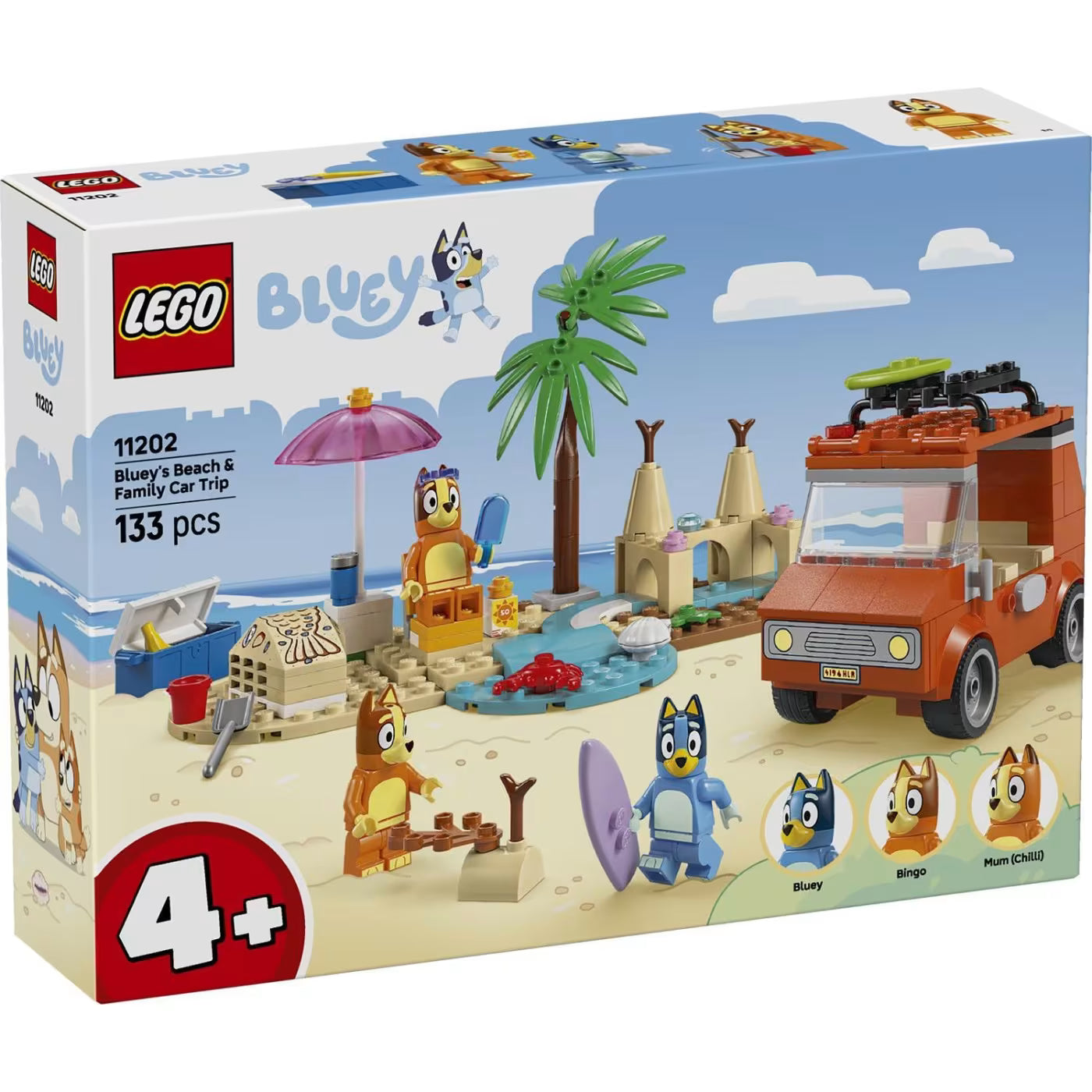 LEGO BLUEY: VIAGEMDE CARRO À PRAIA C/BLUEY E FAMILIA (11202)