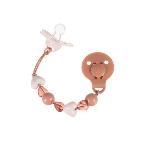 CORDÃO DE CHUPETA C/ CORAÇÃO - ROSA